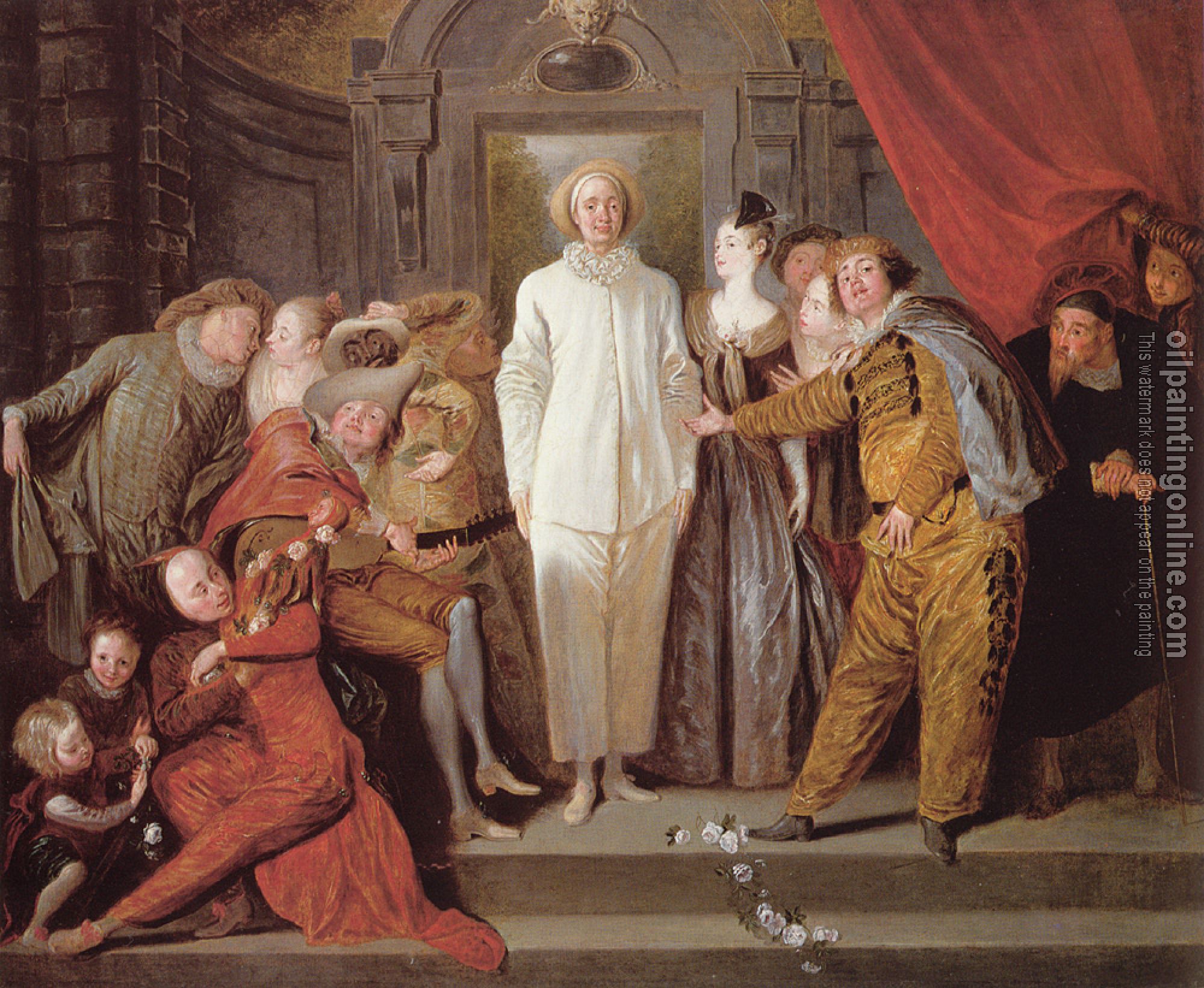 Watteau, Jean-Antoine - Italian Comedians